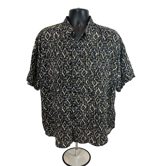 Basic Editions Men’s Hawaiian Button Down, XL 100% Rayon - Picture 1 of 5